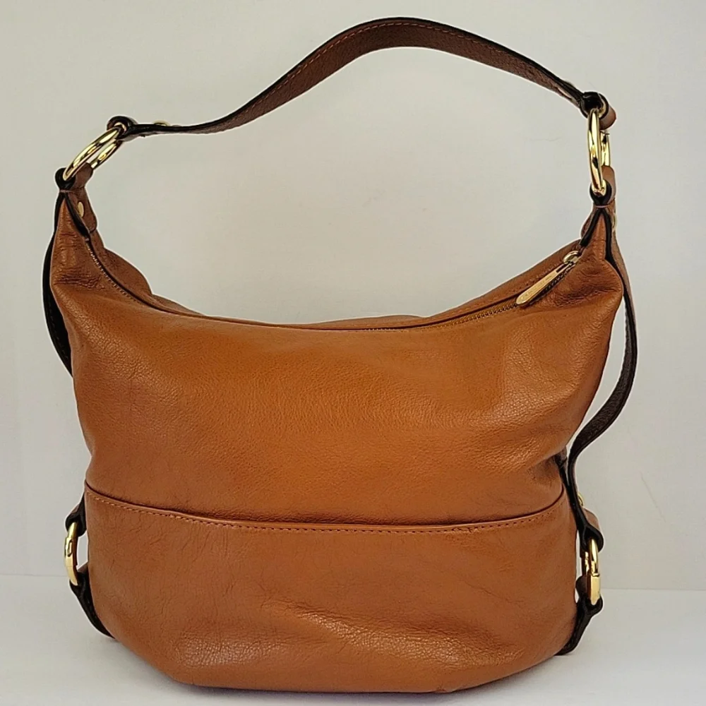 Michael Kors Fulton Pebbled Leather Hobo Bag Brown